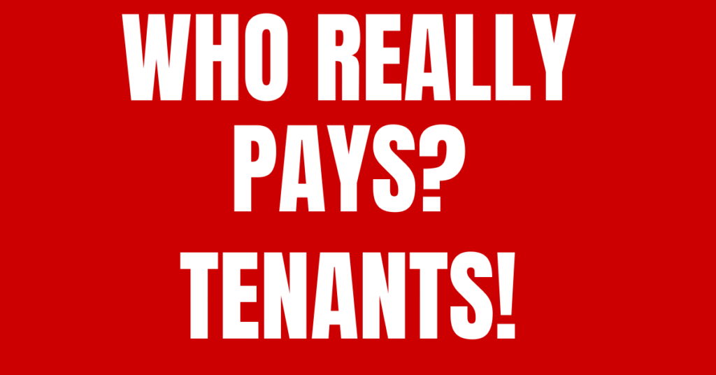 Who really pays tenants – UK landlords face National Insurance tax on rental income, driving higher rents and less affordability for renters – AAR Homes blog graphic.